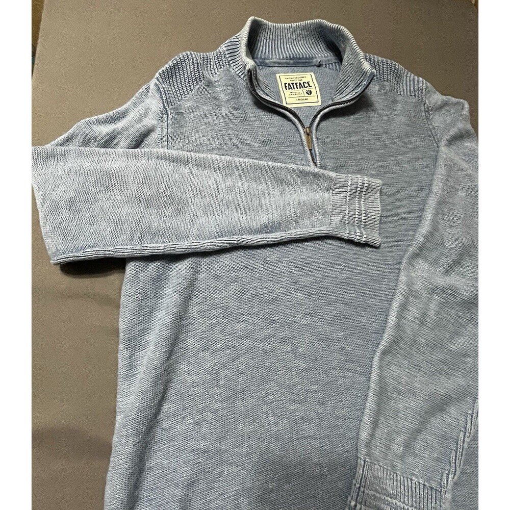 FATFACE 1/4 Zip Sweater Blue Size Large